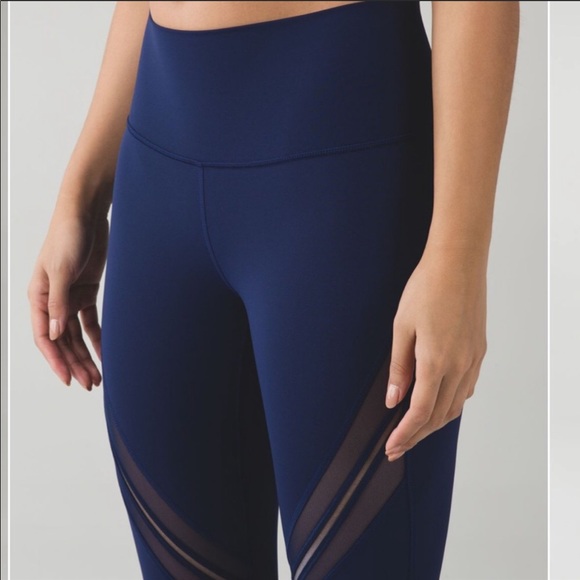 Lululemon High Times Pant Metta Blue Mesh Size 6 - Picture 2 of 12